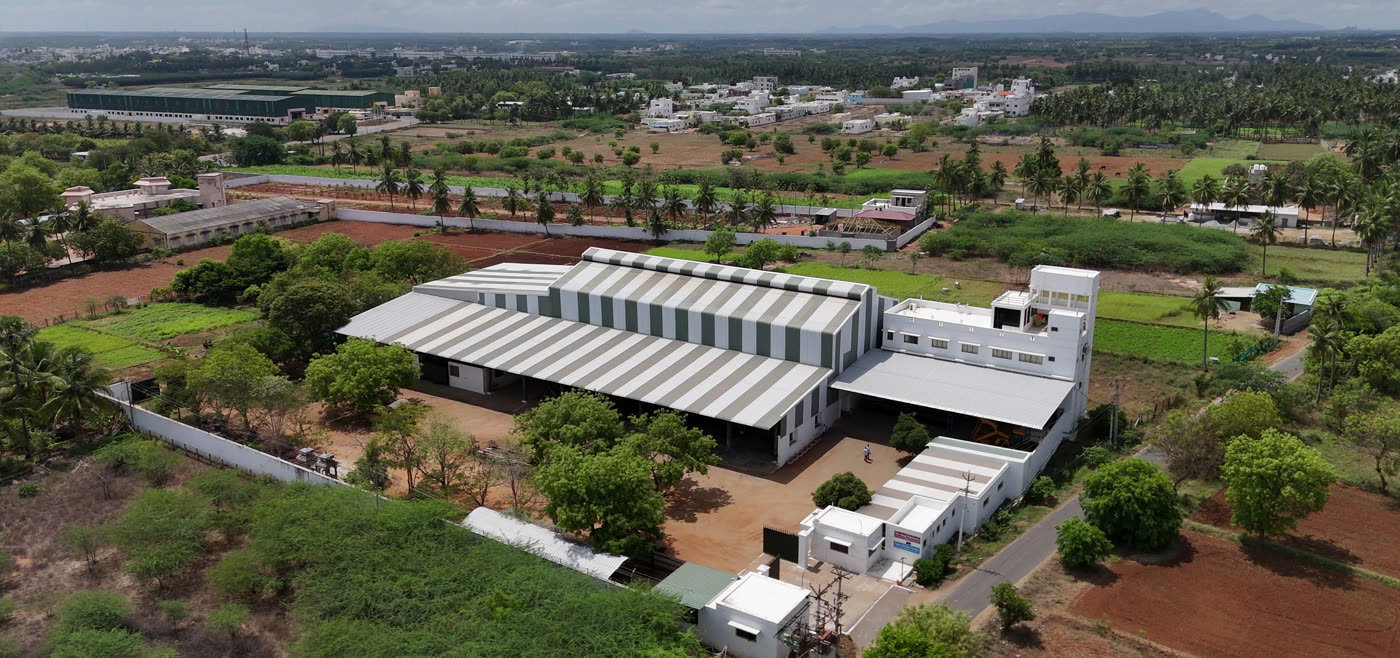 Aerial view of GMEW's Karur facility